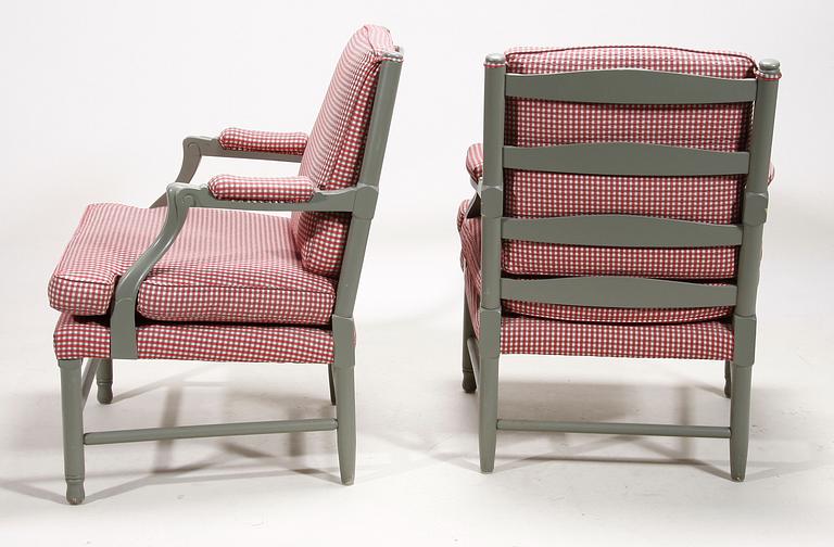 FÅTÖLJER, ett par. Sk Gripsholmsfåtöljer sent 1900-tal.
