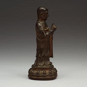 A bronze figure of a Lohan, Ming dynasty, 17th Century.
