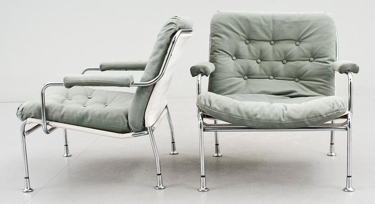 FÅTÖLJER, ett par, möjligen Bruno Mathsson, Dux, 1900-talets fjärde kvartal.