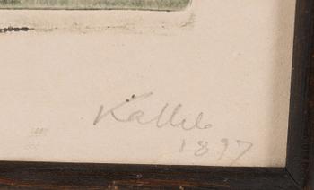 AKSELI GALLEN-KALLELA, etching, later signature with pencil "Kallela 1897".