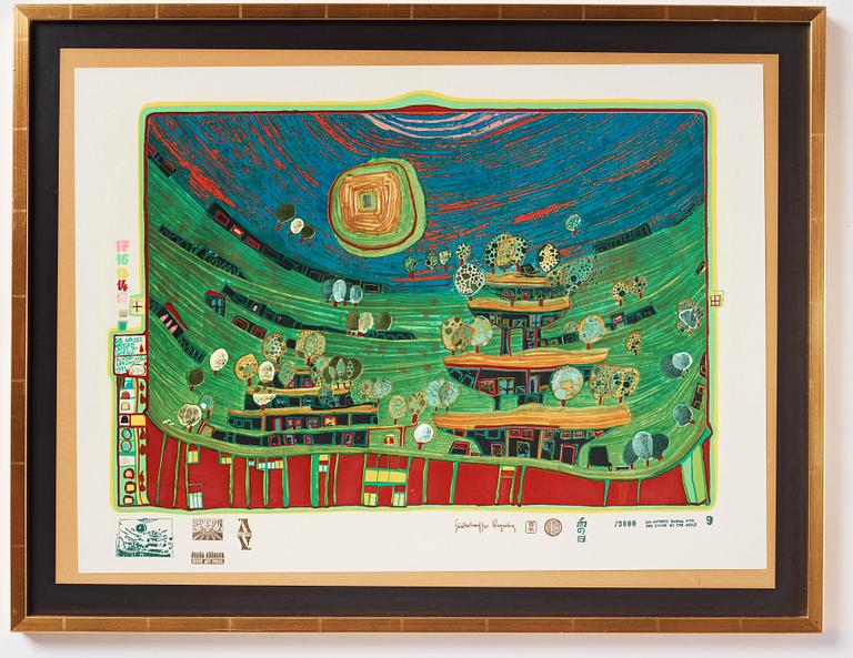 Friedensreich Hundertwasser, "Look at it on a rainy day (The Regentag portfolio)".