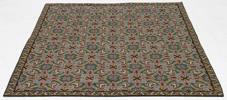 A cross-stitch embroidery bed cover, Scania c.. 188 x 160 cm, Scania, around 1900.