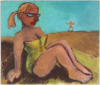 ULF LUNDKVIST, olja på pannå, signerad.