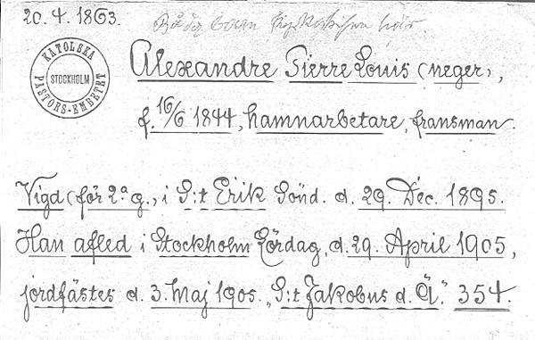Alma Holsteinson, Porträtt föreställande Pierre Louis Alexandre.