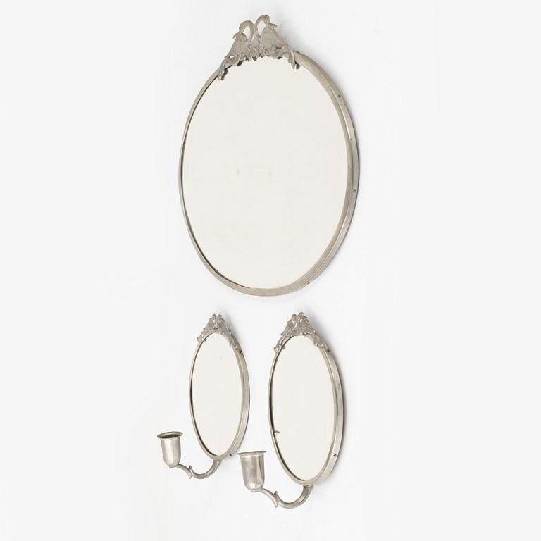 Spegel och spegellampetter, ett par, Swedish Grace, 1920-30-tal.