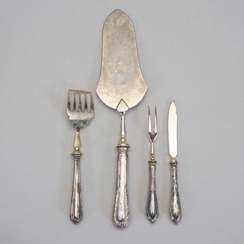 BESTICK, 15 st, silver. Östeuropa, 1900-talets början. Vikt ca 270 gram.