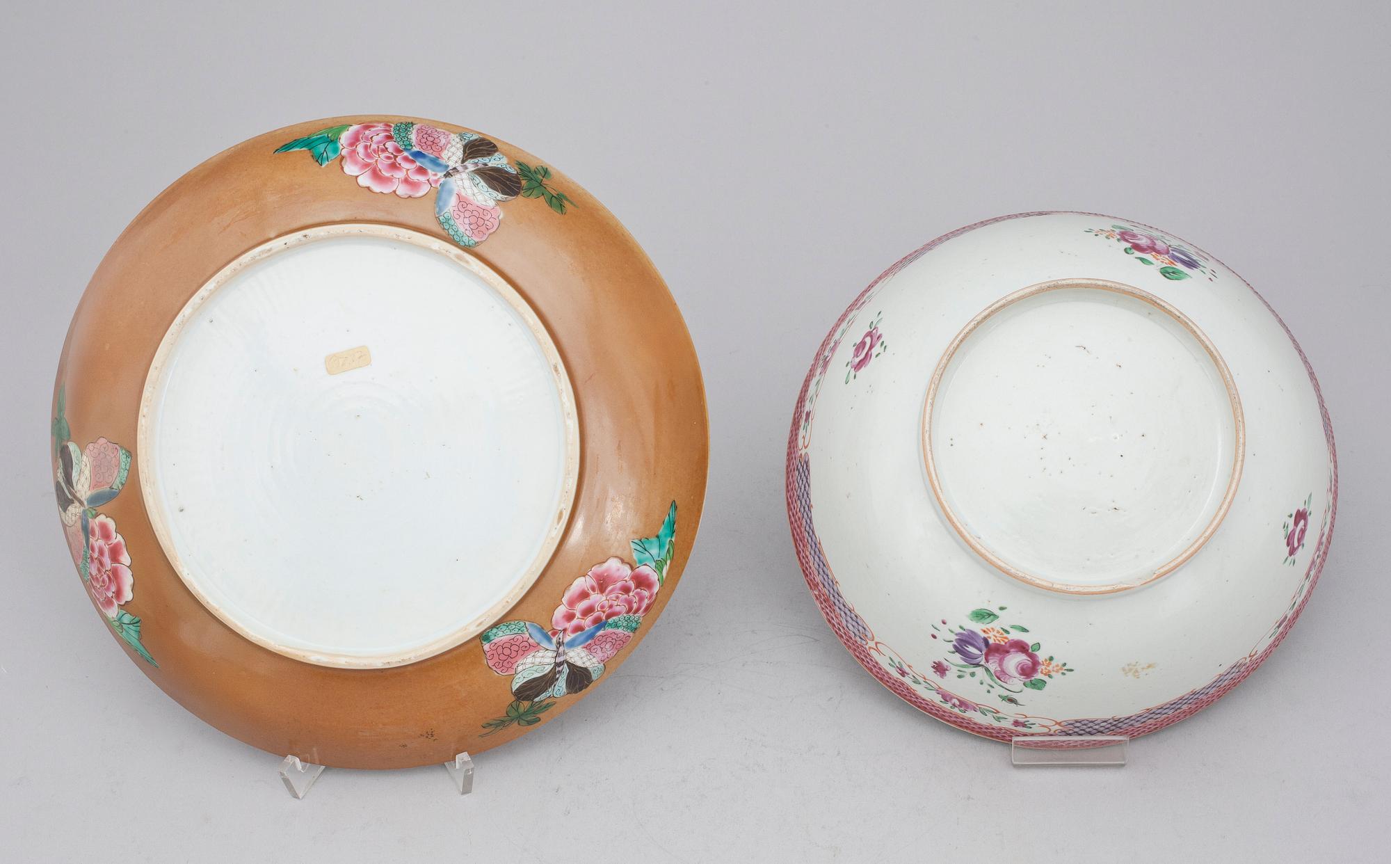 FAT samt SKÅL, kompaniporslin. Qing dynastin, Qianlong (1736-95).