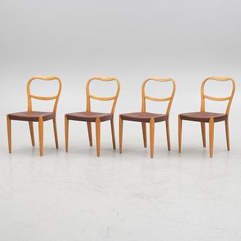 Axel Larsson, four chairs, 'Serie 1300', SMF, Bodafors, 1930s.