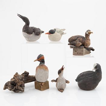 Dagny Zachrisson, six ceramic figurines, signed.