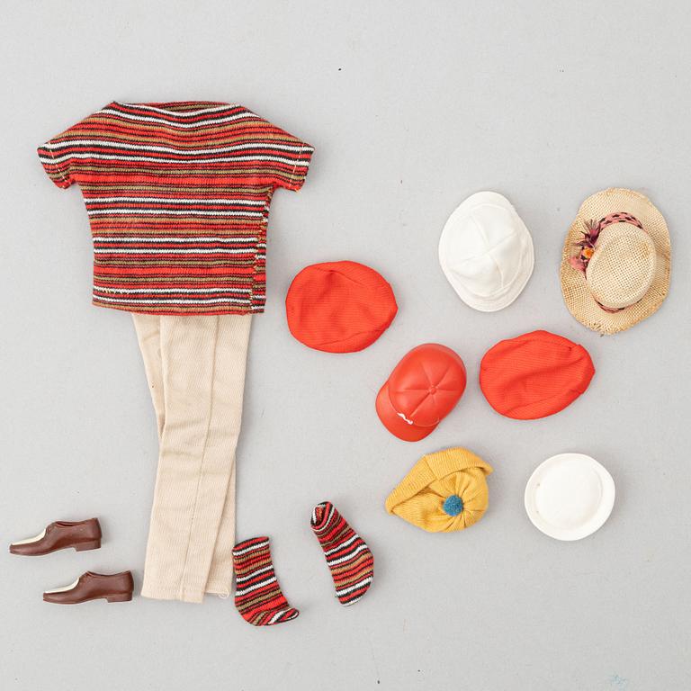 Barbie dolls, 3 dolls with clothes and accessories, 1962-63.