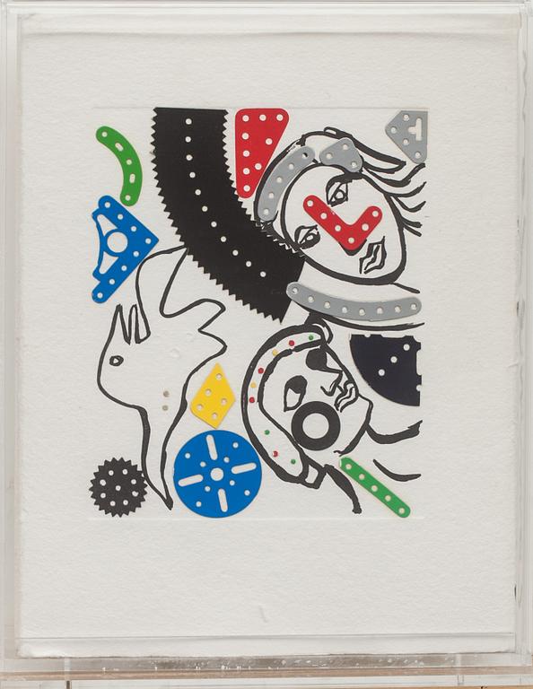 ENRICO BAJ, bokomslag, carborundum, signerad och numrerad 1/99.