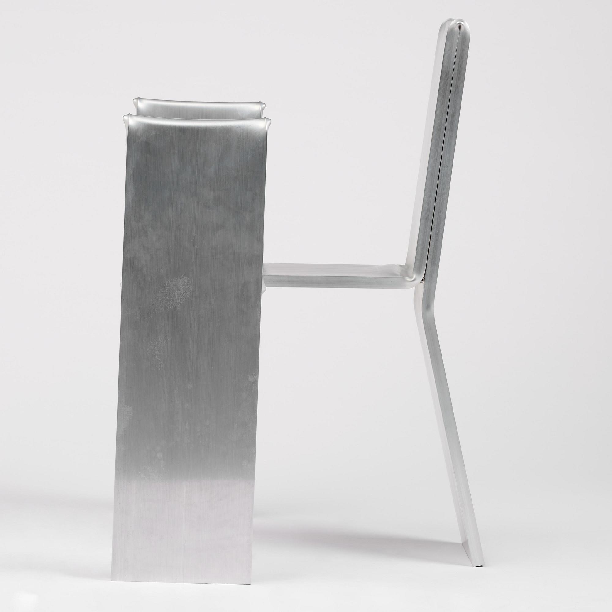 David Taylor, stol, unik, "Aluminium Chair", Studio Mellösaverken, Sverige, 2025.