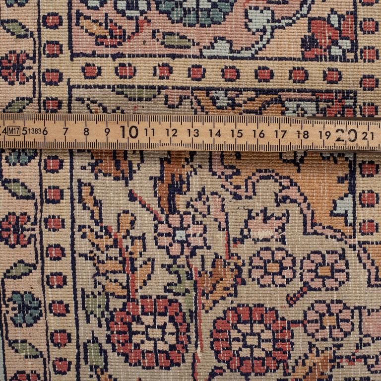 A CARPET, silk Kashmir, ca 315 x 240 cm.
