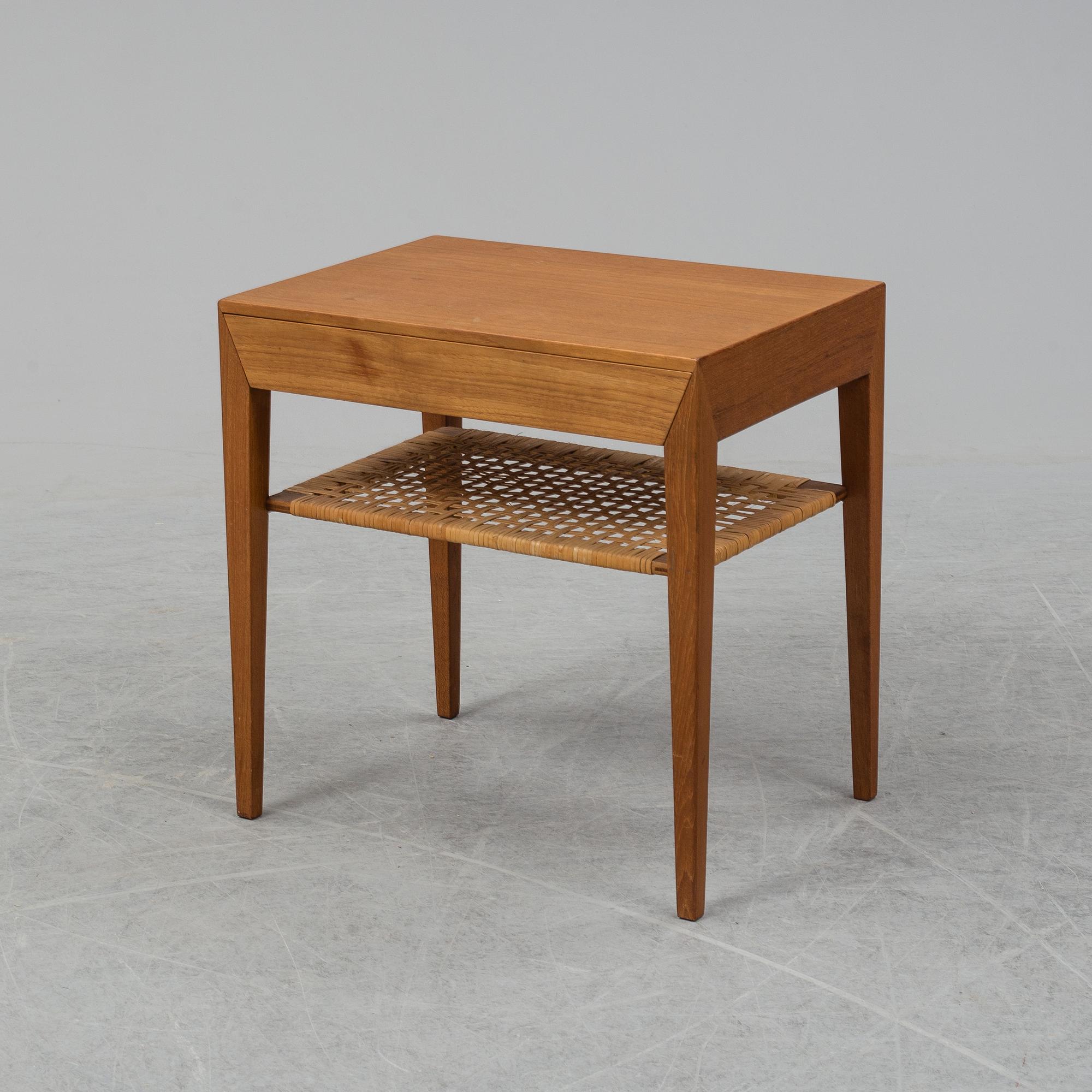 A teak bedside table by Severin Hansen for Haslev, designed 1957.