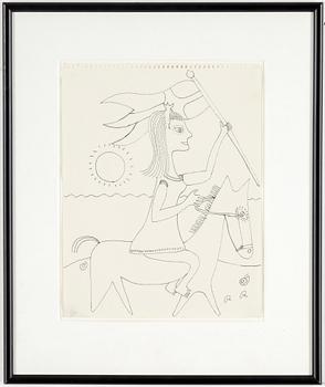 ROGER RISBERG, indian ink on paper, signed RR.