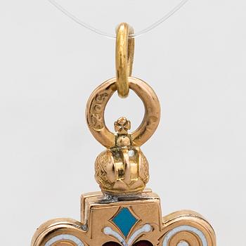 A 14K gold and enamel jetton. Moskow.