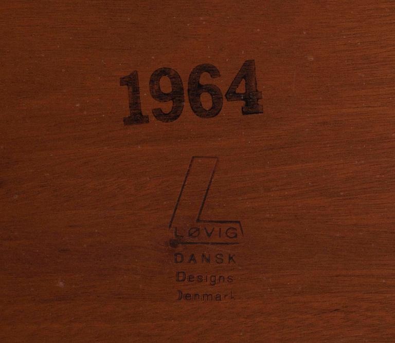 BORD, teak, "Surfboard" Peter Løvig Nielsen, Danmark 1960-tal.