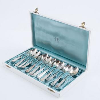 A set of 24 Swedish silver spoons, model 'Ingrid', mark of GAB, including Stockholm 1961.