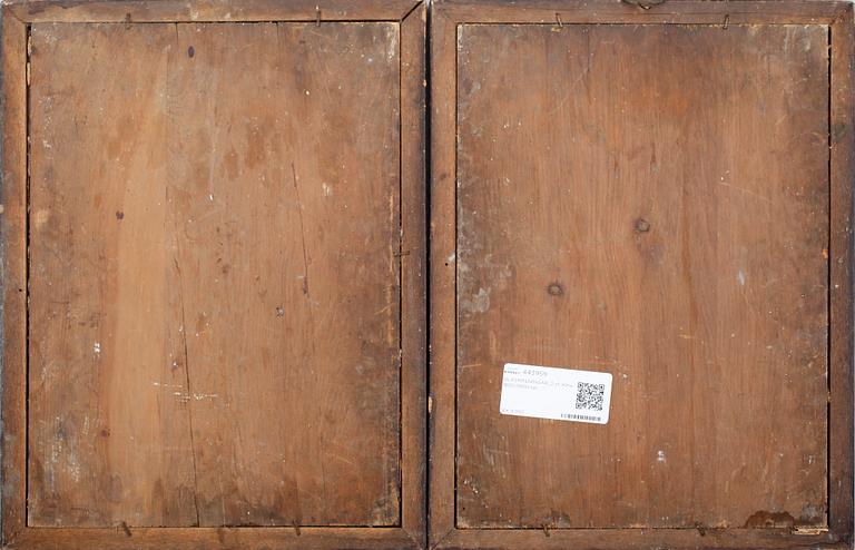 GLASMÅLNINGAR, 2 st, Kina, 1800/1900-tal.