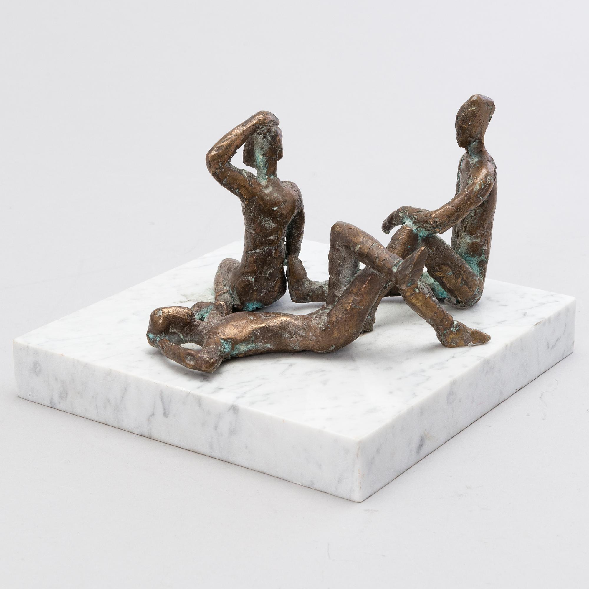 VEIKKO MYLLER, bronze and marble, signed and dated -88.