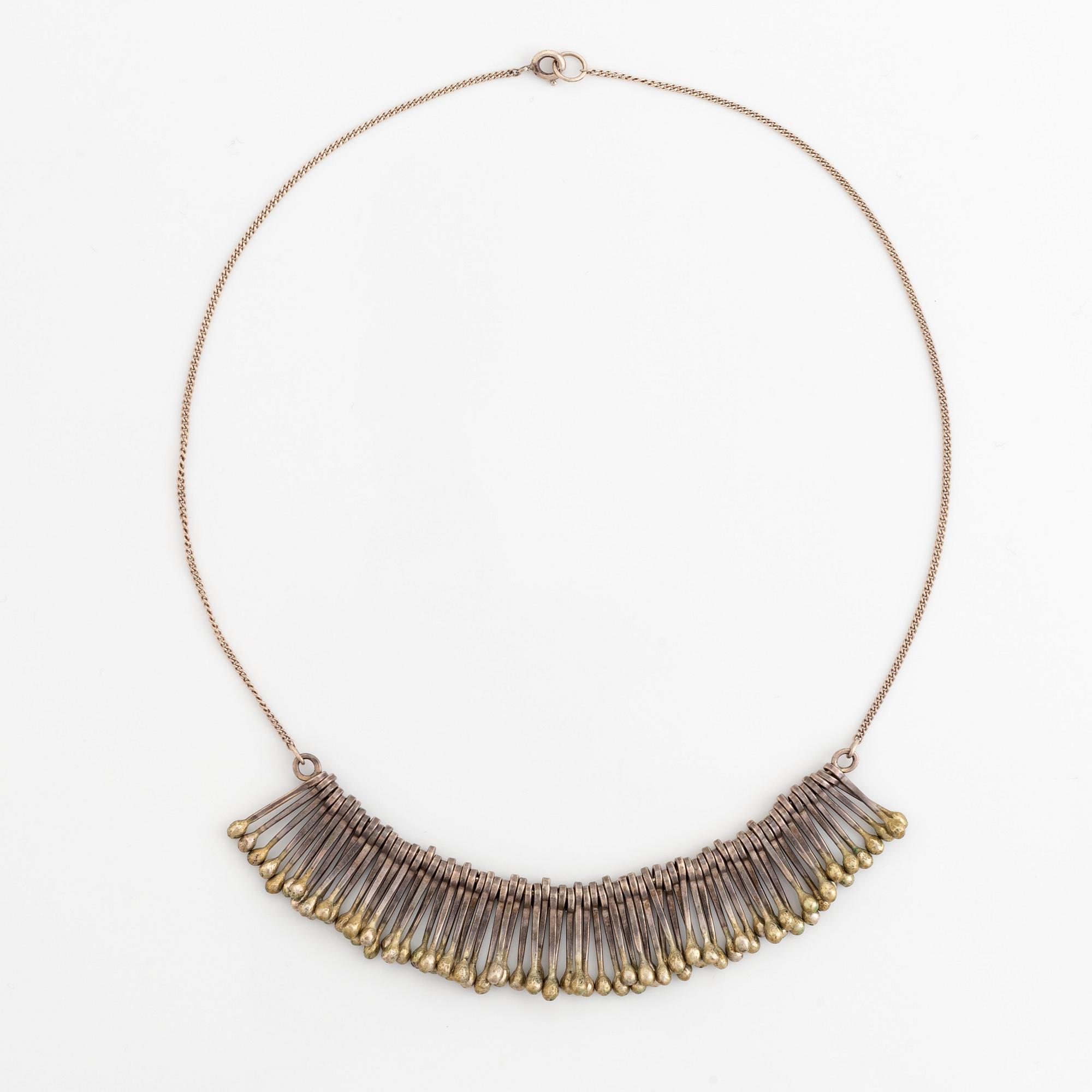 Earrings and necklace,  Birgitta Sanitate ,silver.