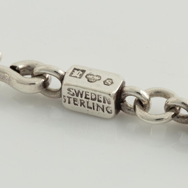 Wiwen Nilsson, necklace, ring, and staff chain, sterling silver.