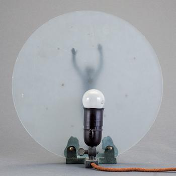 BORDSLAMPA, patinerad brons, art déco, 1900-talets första hälft.