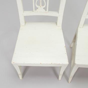 Stolar, 4 st, senempire, 1800-talets första hälft.