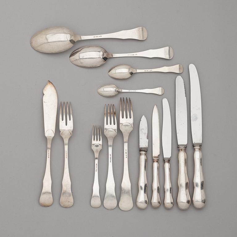 A Swedish 206 pieces of silver table cutlery, makers mark GAB, Stockholm 1920's/1930's.