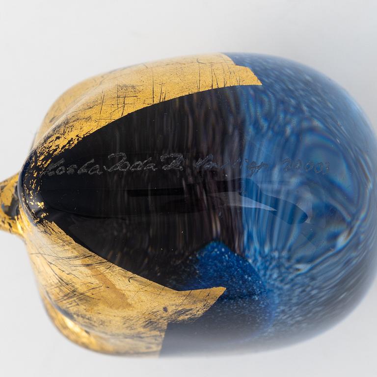Bertil Vallien, glasskulpturer, 3 st, "Brains", Kosta Boda.