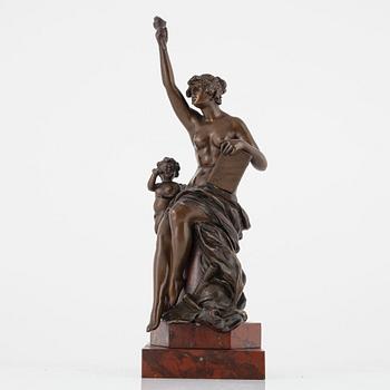 Unknown artist 19th century, sculpture, bronze, height 30 cm (including stone base 32 cm).