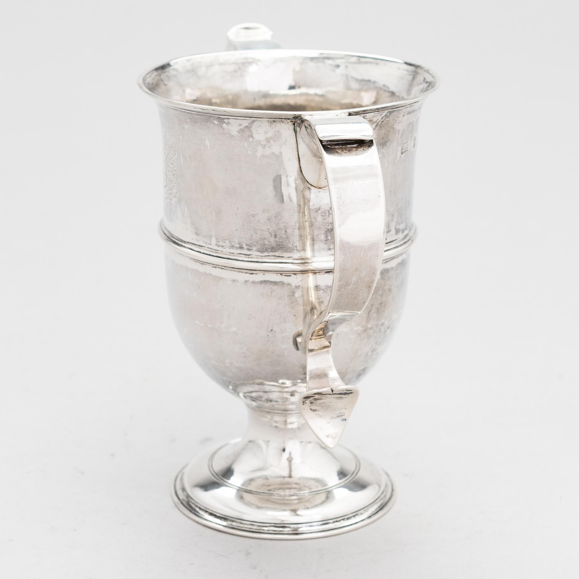 Joseph Lock, A sterling silver double handle goblet, London 1779.