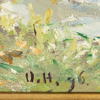 Olof Hermelin, Sommardag vid vattnet, vy över Öljaren från Gimmersta säteri, Södermanland.