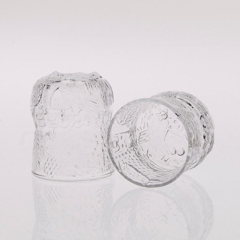 GLASSERVIS, 27 delar, "Fauna", Oiva Toikka, Nuutajärvi. 1970/80-tal.