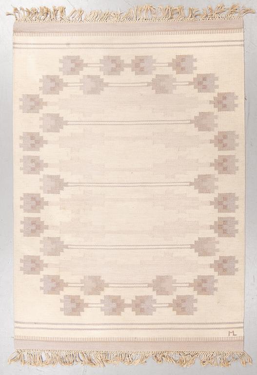 A carpet, double weave, ca 235-237 x 165-166 cm, signed ML (according to the owner Margareta Lundahl).