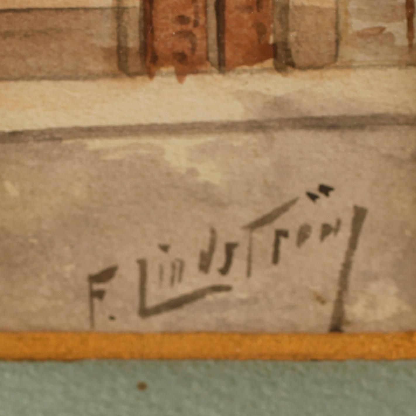 FRITZ LINDSTRÖM, 10 st, akvareller, signerade.