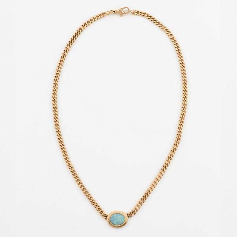 Gaudy, necklace, 18K gold and opal.