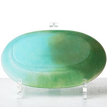 ALMARIC WALTER, a pâte de verre "Vide Poche" bowl, Nancy, France, sculptured by André Houillon.