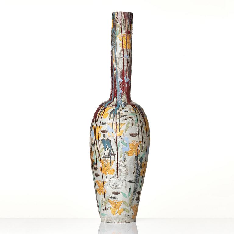 Eva Bengtsson, a stoneware floor vase "Blomstra", own studio, Frillesås, 2016.