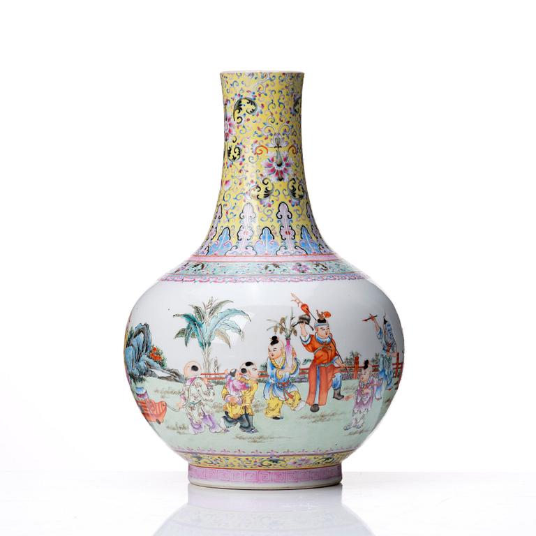 A Chinese vase, Republic with Qianlong mark.