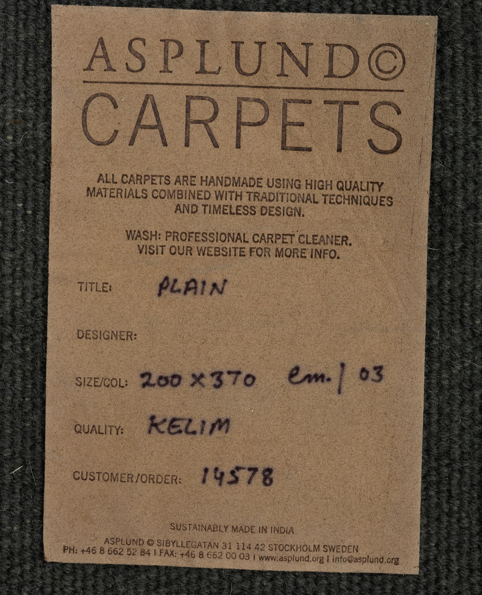 Matta, slätväv, Asplund Carpets, 362 x 205 cm.