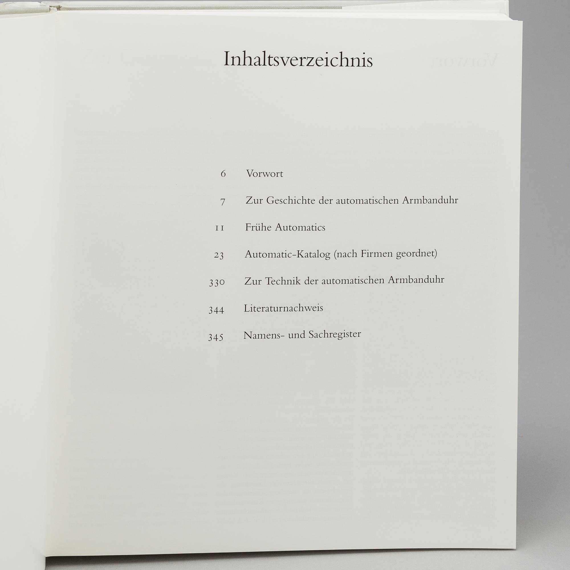 KLOCKLITTERATUR, 9 st, bl.a. Automatic-Armbanduhren aus der Schweiz: Uhren, die sich selber aufziehen.
