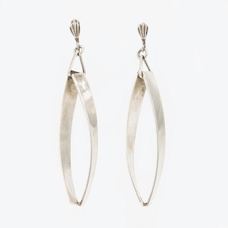Two pairs of sterling silver earrings, design by Pierre Olofsson.