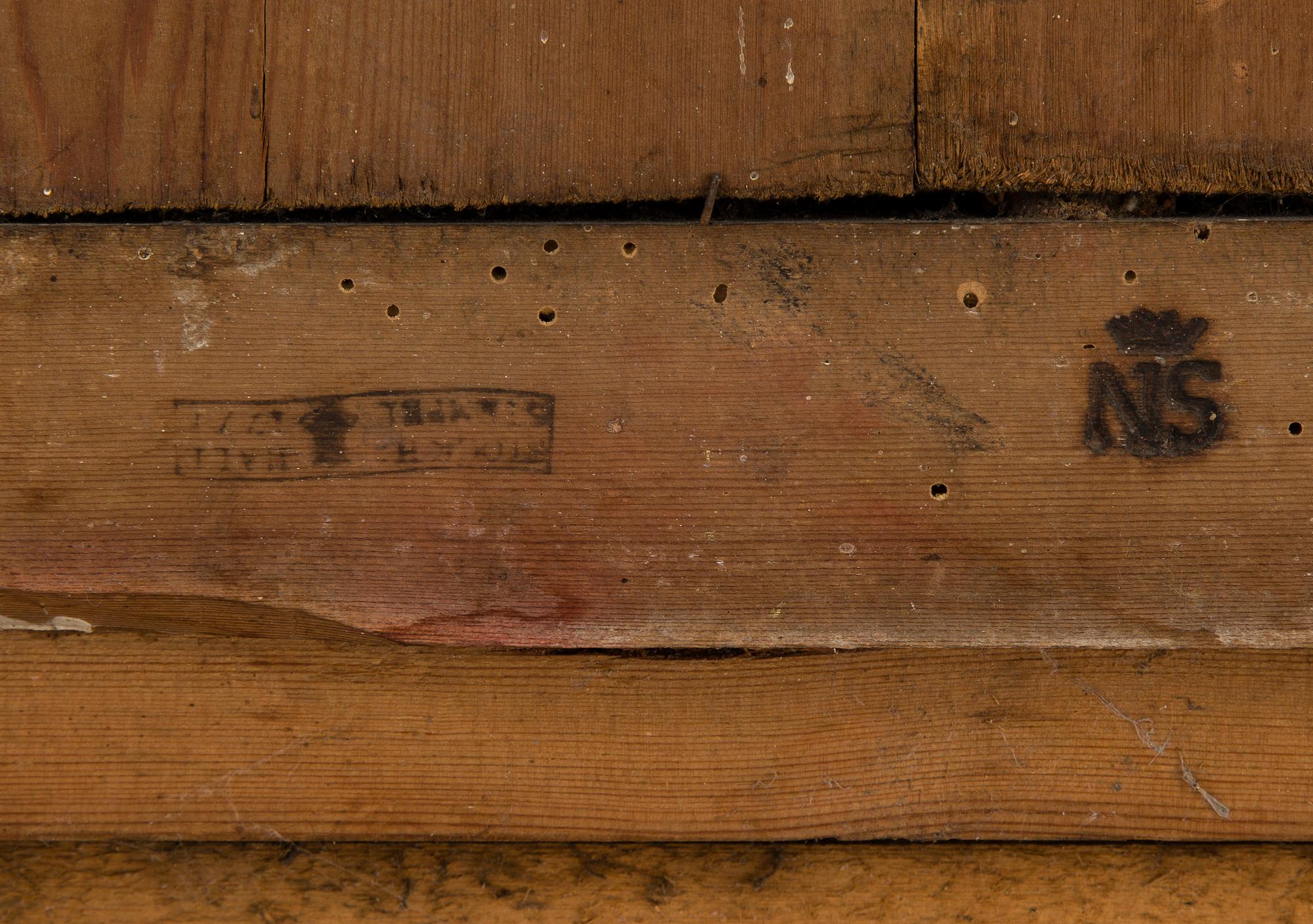 SPEGEL, av Nils Sundström (spegelmakare i Stockholm 1754-1781), daterad 177(?).