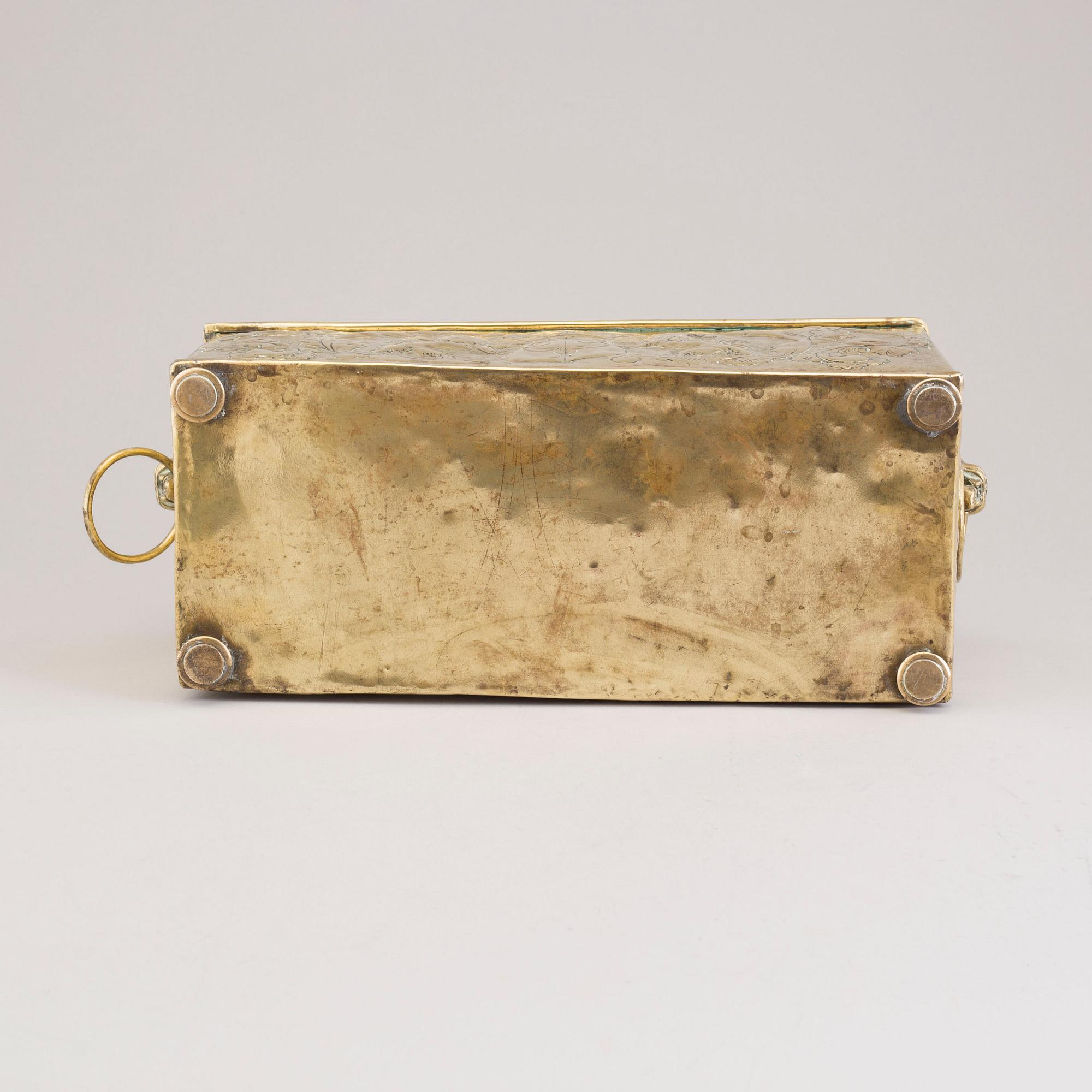 A 18th century brass jardiniere.