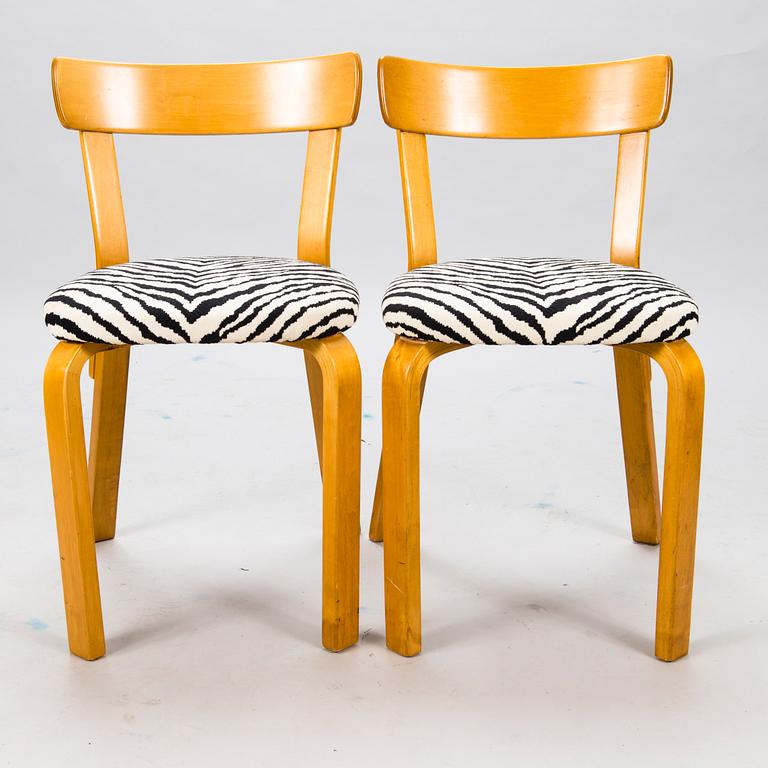 ALVAR AALTO, STOLAR, 2 st, modell 69, Artek.