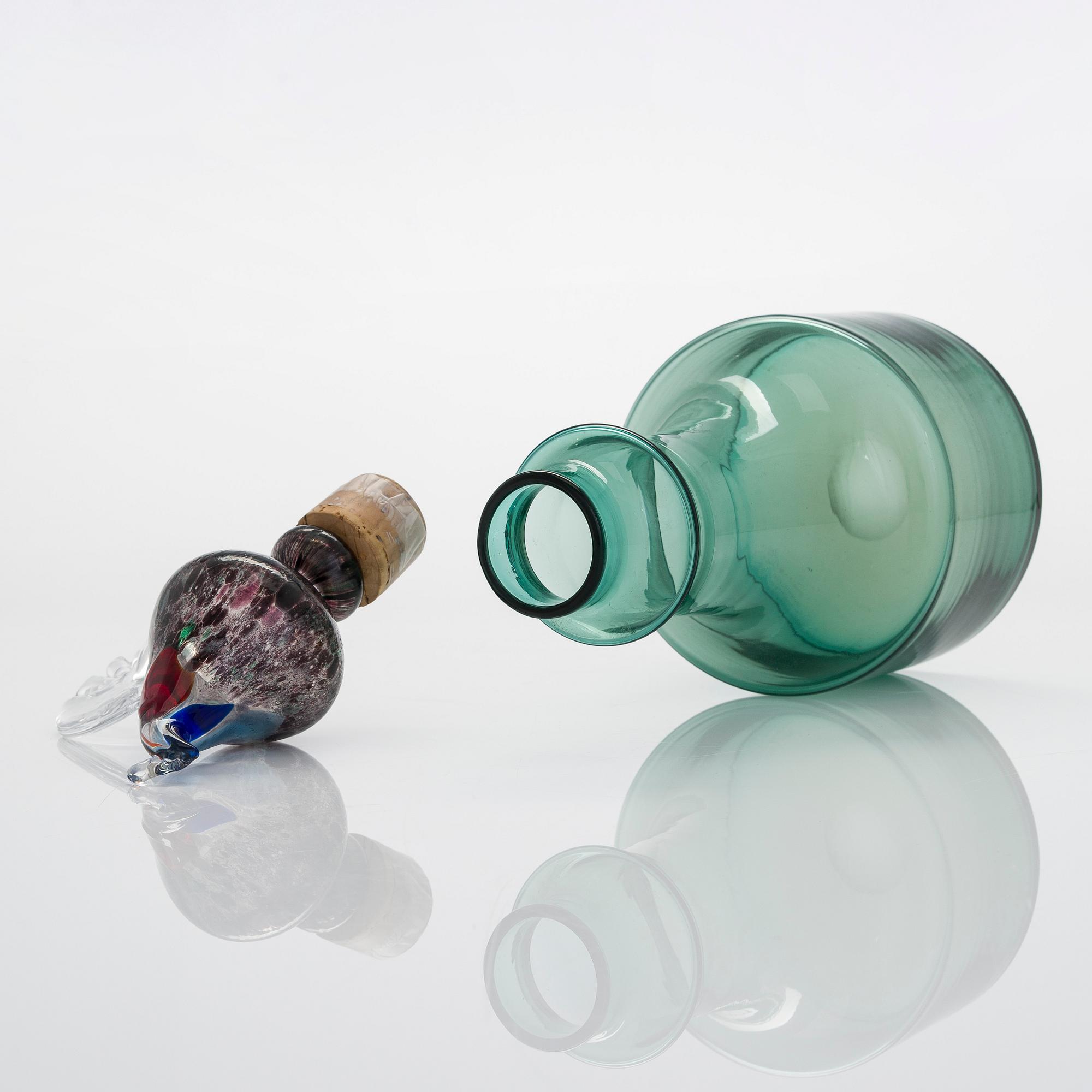 Kaj Franck, karaff, modell 1502, "Tuppflaska" signerad K. Franck Nuutajärvi Notsjö -60.