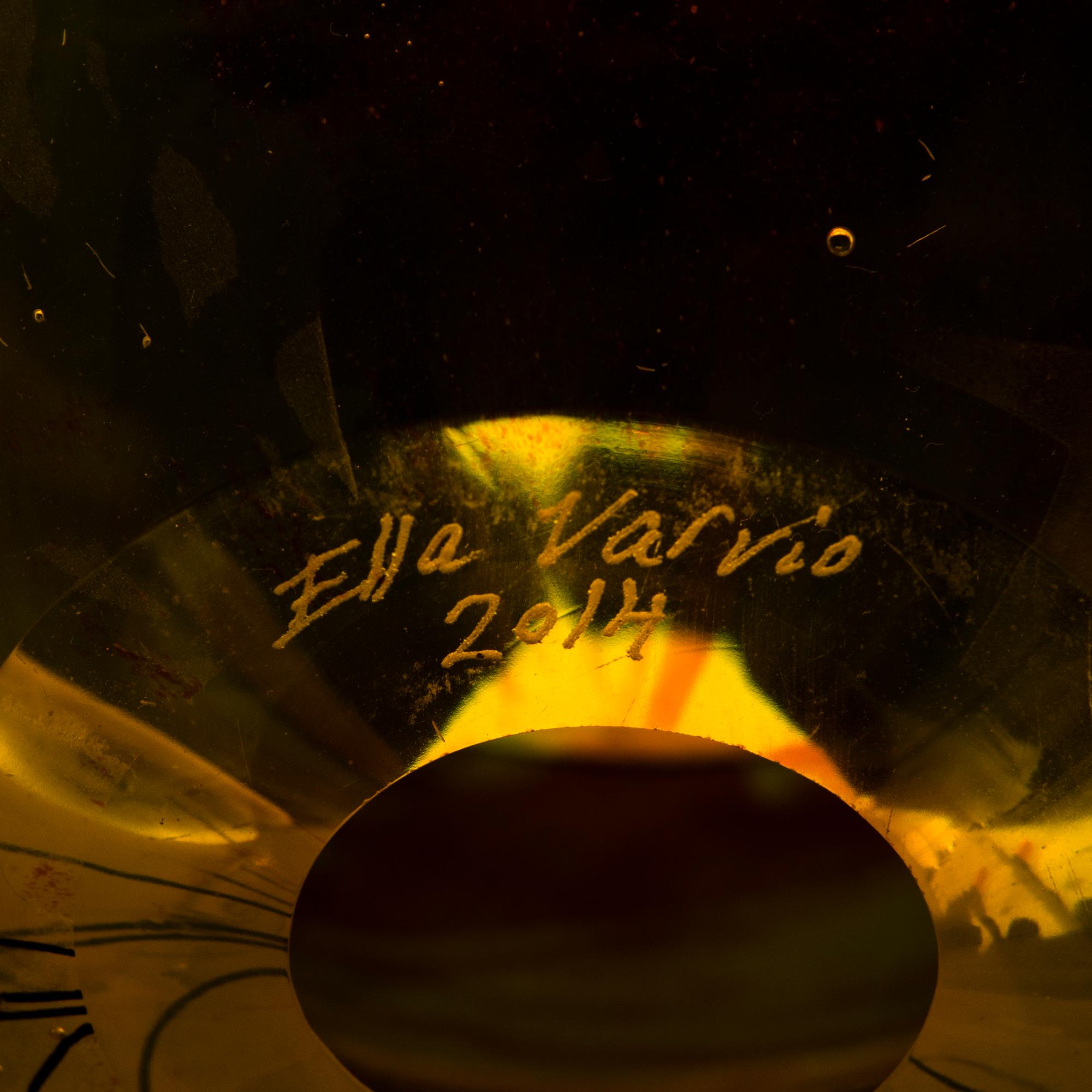 ELLA VARVIO, A glass sculpture, signed Ella Varvio 2014.