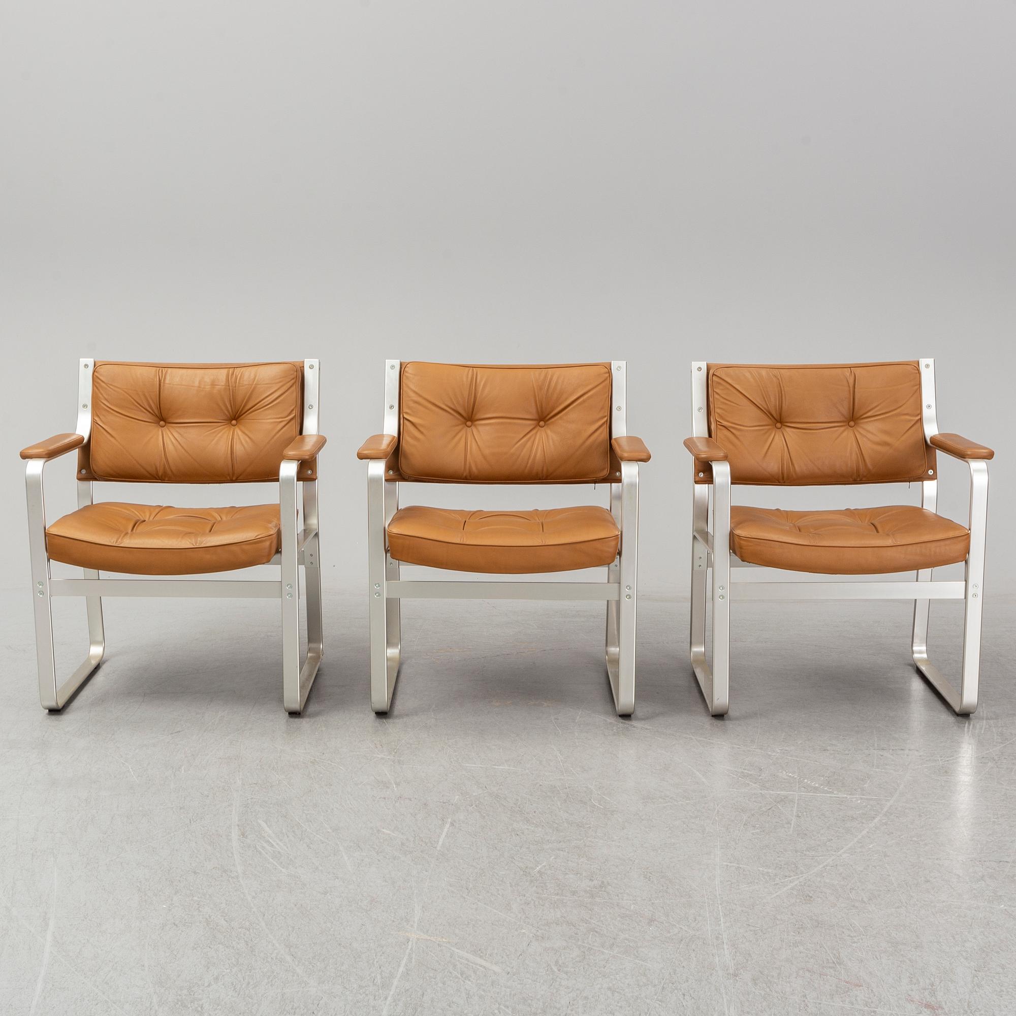 KARL ERIK EKSELIUS, fåtöljer 3 st, "Mondo", JOC.