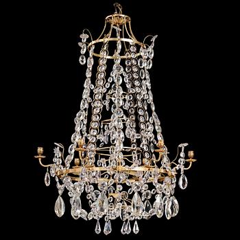 93. A Gustavian six-light chandelier, late 18th century.